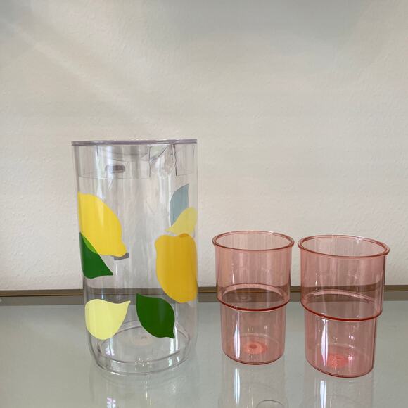 Kate Spade New York Nesting Pitcher Set with Water Pitcher & 2 Reusable Cups NEW - Picture 9 of 16